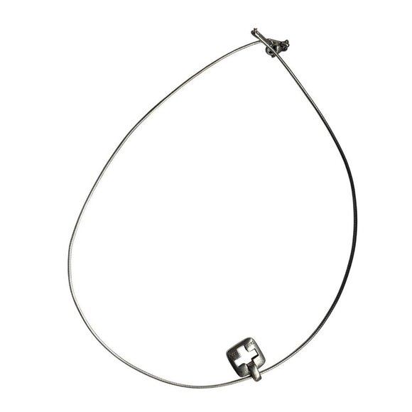 Tiffany & Co. 925 Sterling Silver Cross Pendant Necklace On Snake Chain - Picture 4 of 6